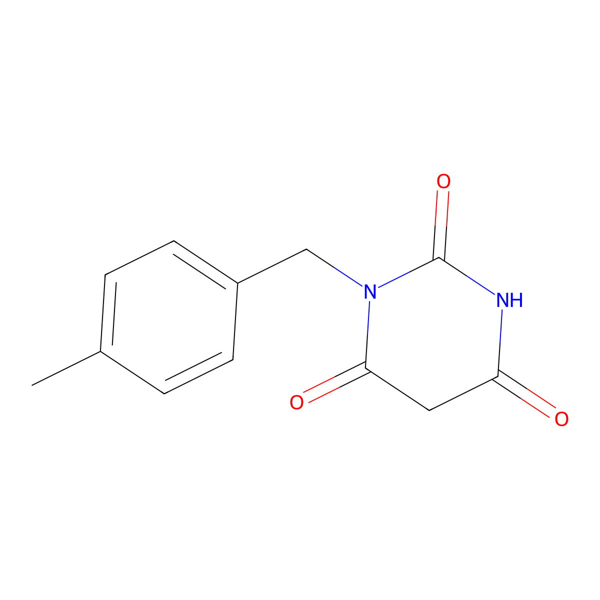 1-[(4-Methylphenyl)methyl]-1,3-diazinane-2,4,6-trione molecular structure, CAS 638137-44-7