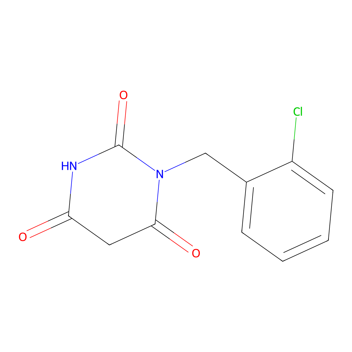 1-[(2-Chlorophenyl)methyl]-1,3-diazinane-2,4,6-trione molecular structure, CAS 638137-54-9
