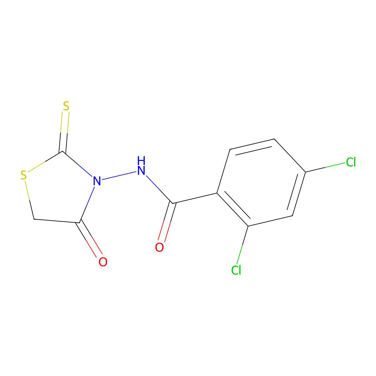 2,4-dichloro-N-(4-oxo-2-sulfanylidene-1,3-thiazolidin-3-yl)benzamide molecular structure, CAS 638138-43-9