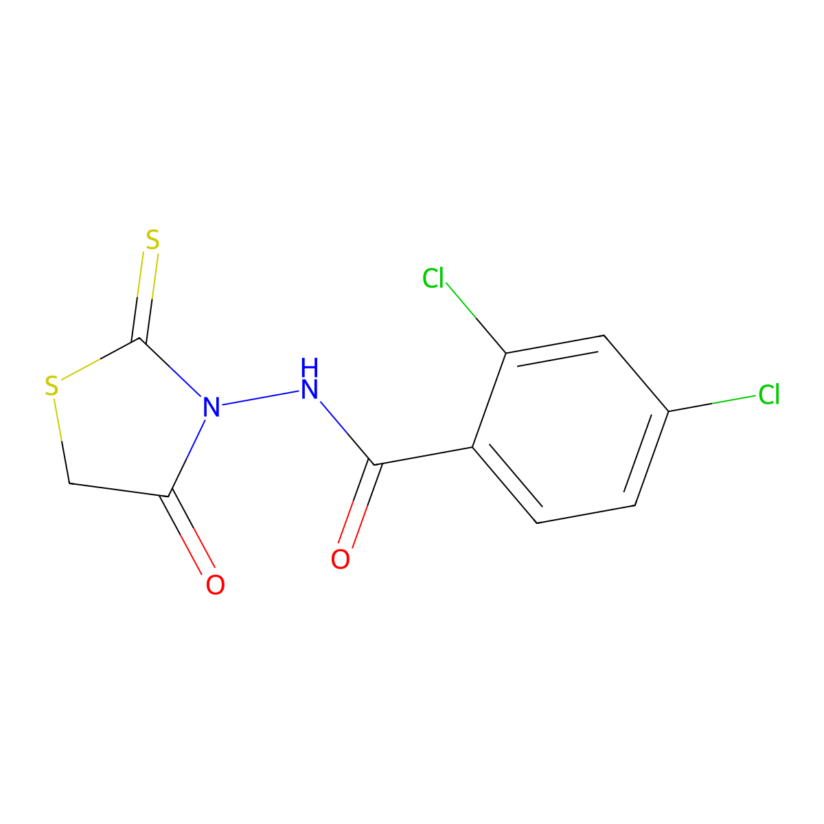 2,4-dichloro-N-(4-oxo-2-sulfanylidene-1,3-thiazolidin-3-yl)benzamide molecular structure, CAS 638138-43-9