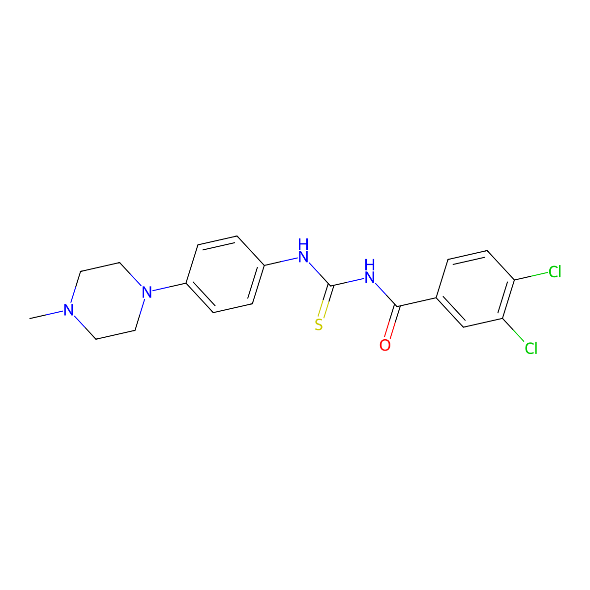 3,4-dichloro-N-[[4-(4-methylpiperazin-1-yl)phenyl]carbamothioyl]benzamide molecular structure, CAS 638140-46-2