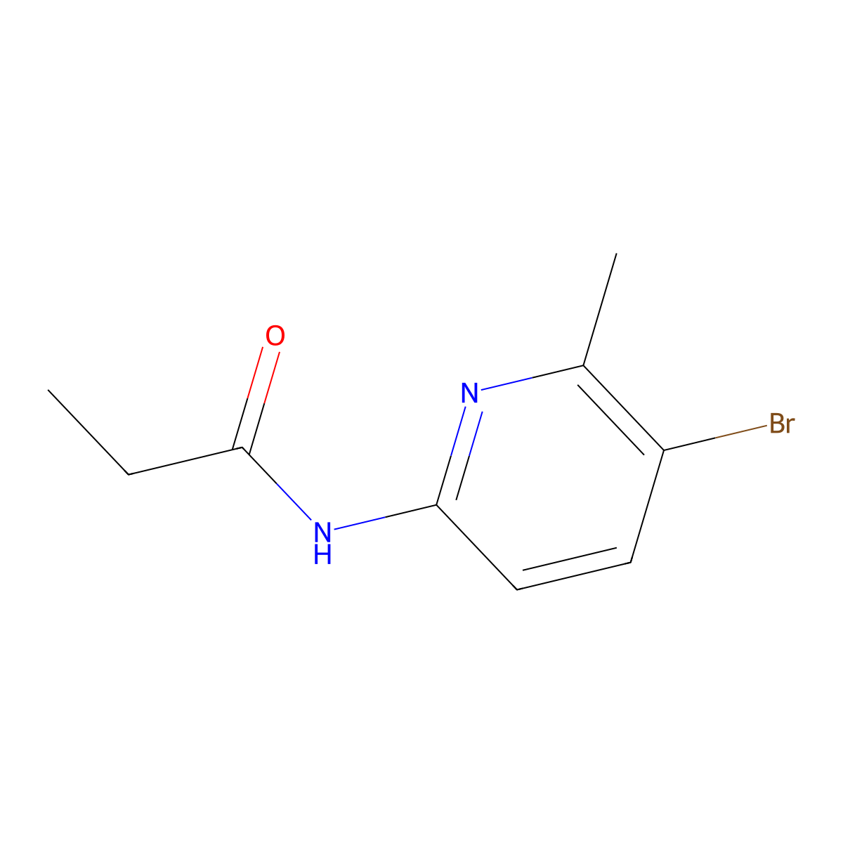 N-(5-bromo-6-methyl-2-pyridinyl)propanamide molecular structure, CAS 638140-68-8