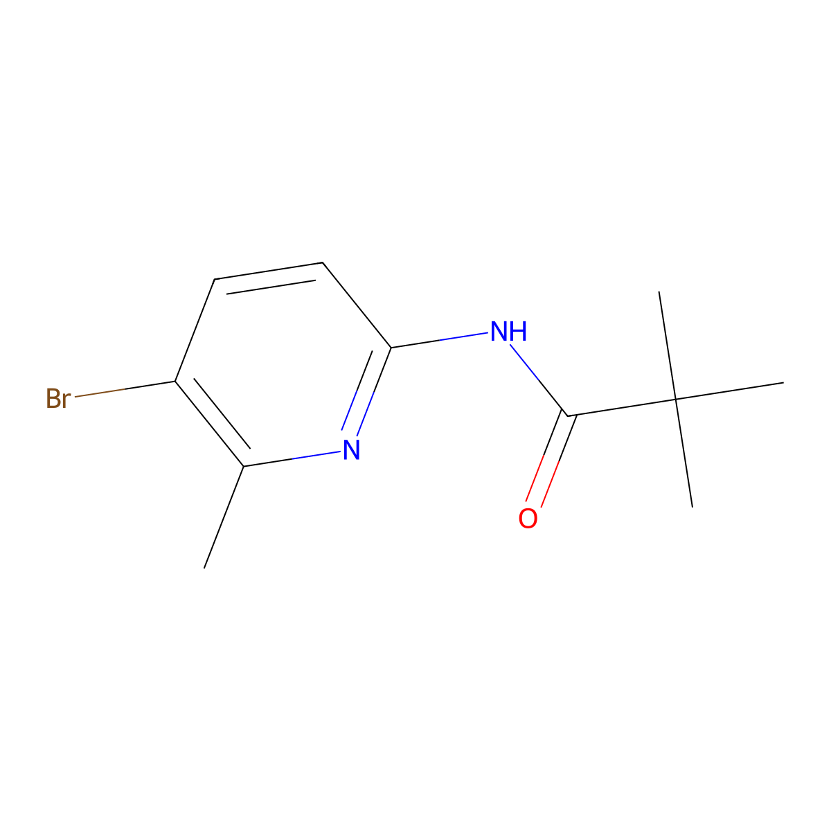 N-(5-bromo-6-methyl-pyridin-2-yl)-2,2-dimethyl-propionamide molecular structure, CAS 638140-70-2