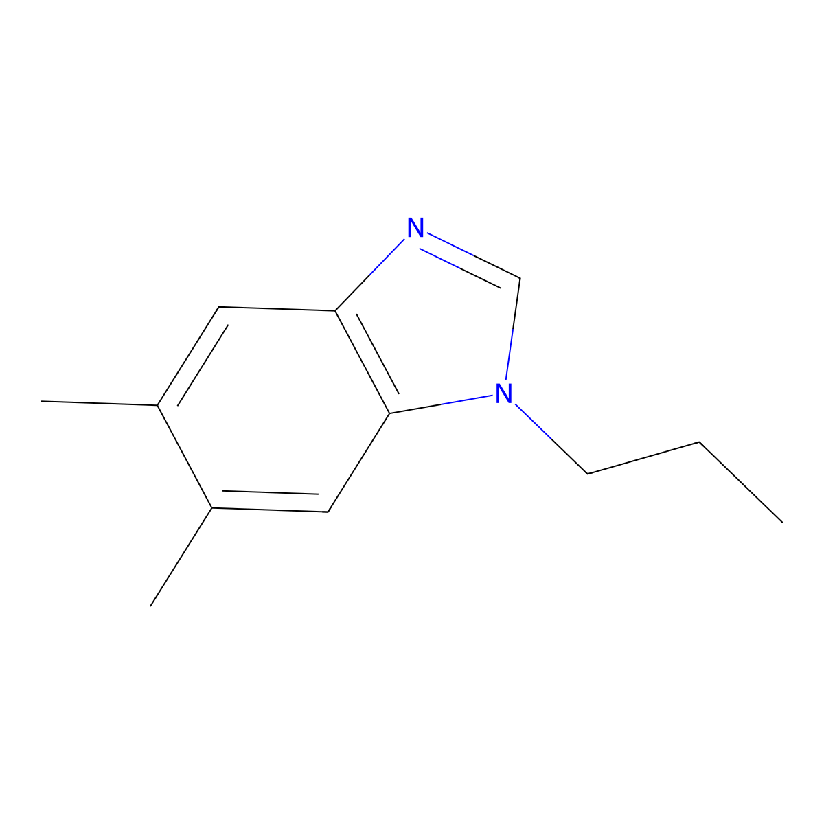 5,6-Dimethyl-1-propyl-1H-benzo[d]imidazole molecular structure, CAS 638140-77-9