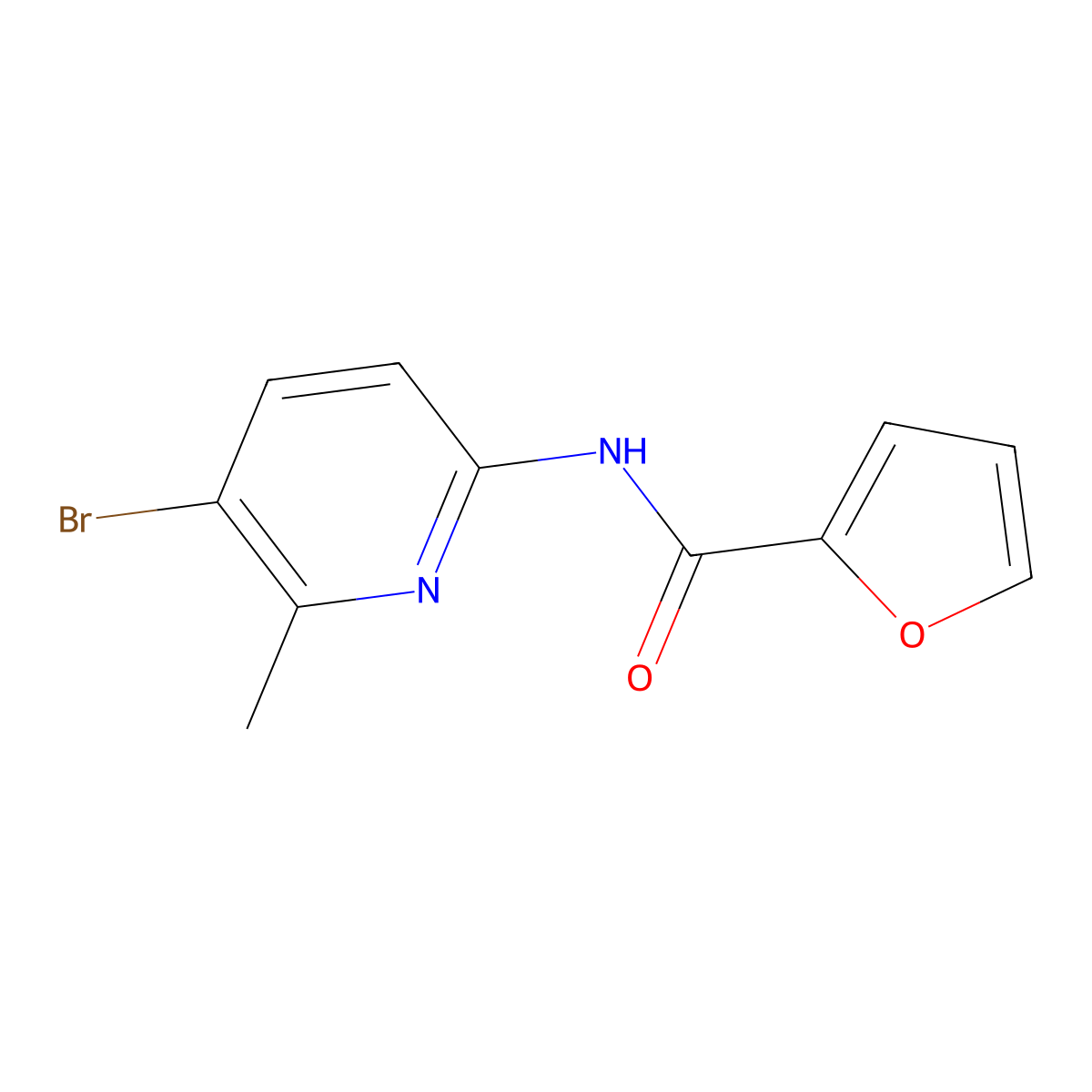 N-(5-bromo-6-methylpyridin-2-yl)furan-2-carboxamide molecular structure, CAS 638140-80-4
