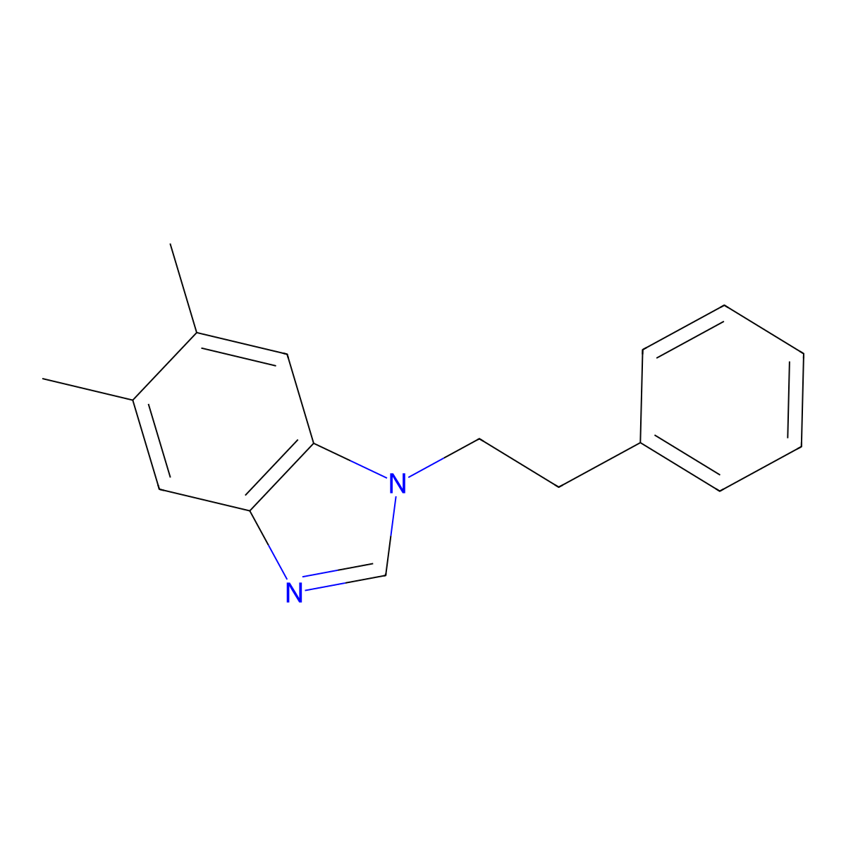 5,6-Dimethyl-1-(2-phenylethyl)benzimidazole molecular structure, CAS 638140-81-5