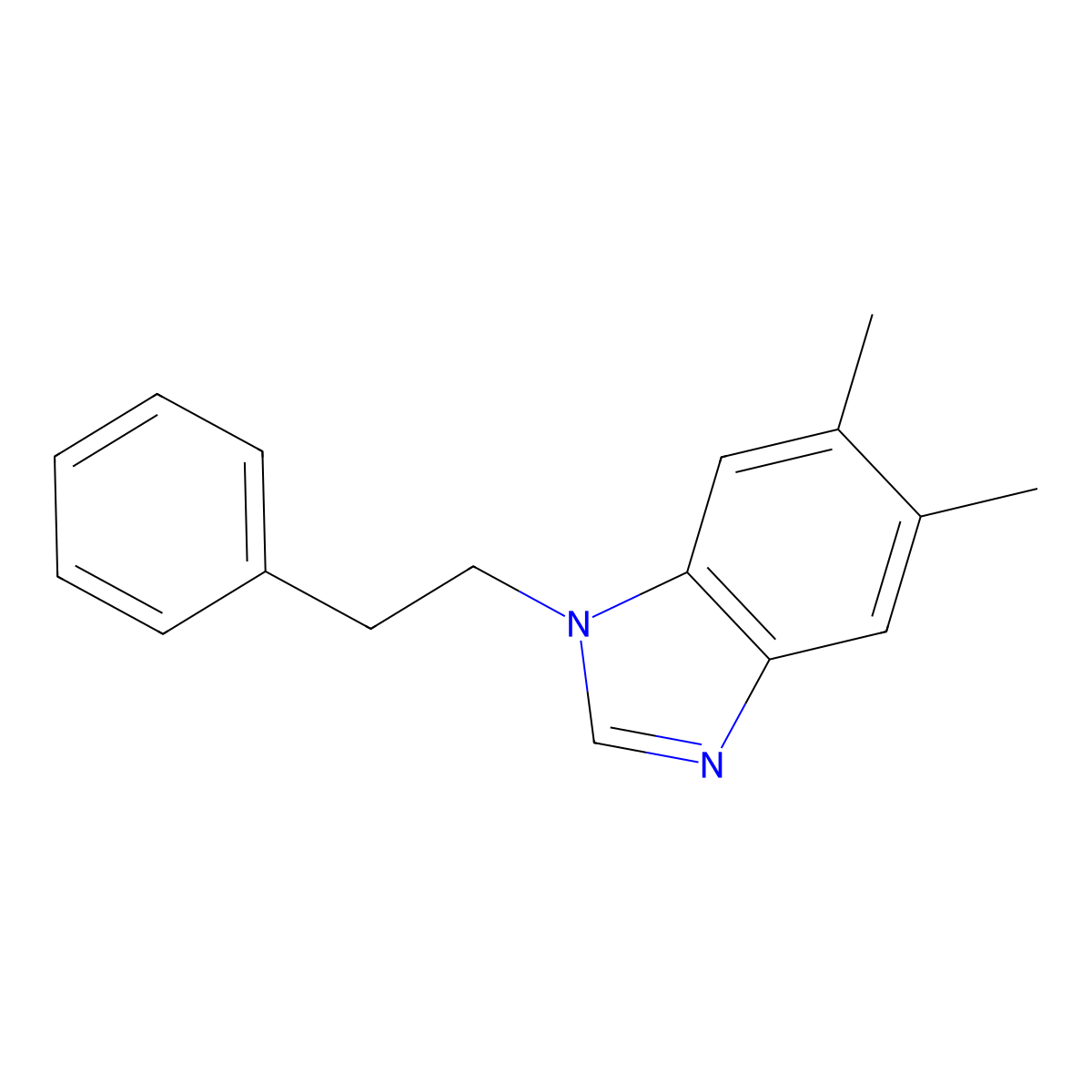 5,6-Dimethyl-1-(2-phenylethyl)benzimidazole molecular structure, CAS 638140-81-5