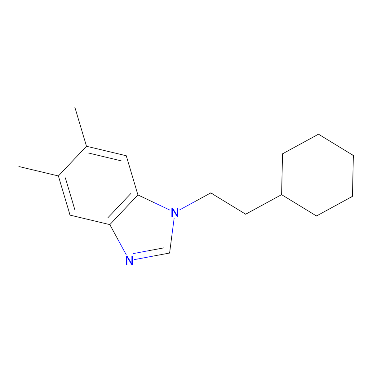 1-(2-Cyclohexylethyl)-5,6-dimethylbenzimidazole molecular structure, CAS 638140-83-7