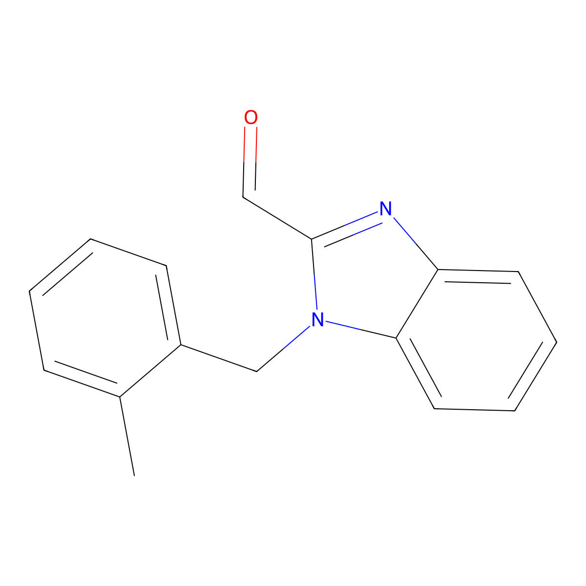 1-[(2-Methylphenyl)methyl]benzimidazole-2-carbaldehyde molecular structure, CAS 638140-93-9