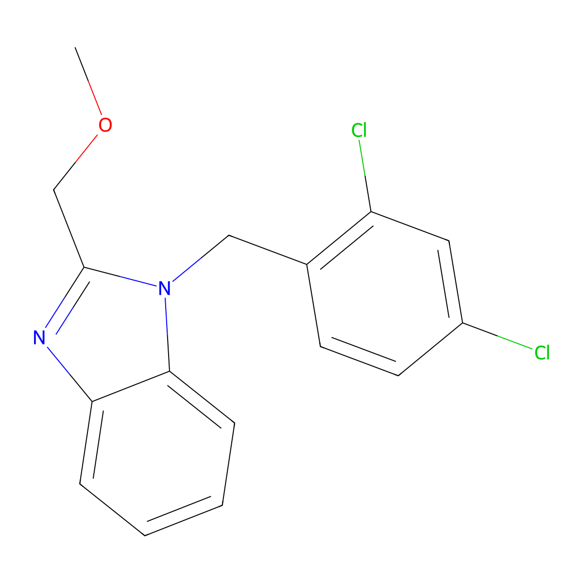 1-[(2,4-Dichlorophenyl)methyl]-2-(methoxymethyl)benzimidazole molecular structure, CAS 638140-95-1
