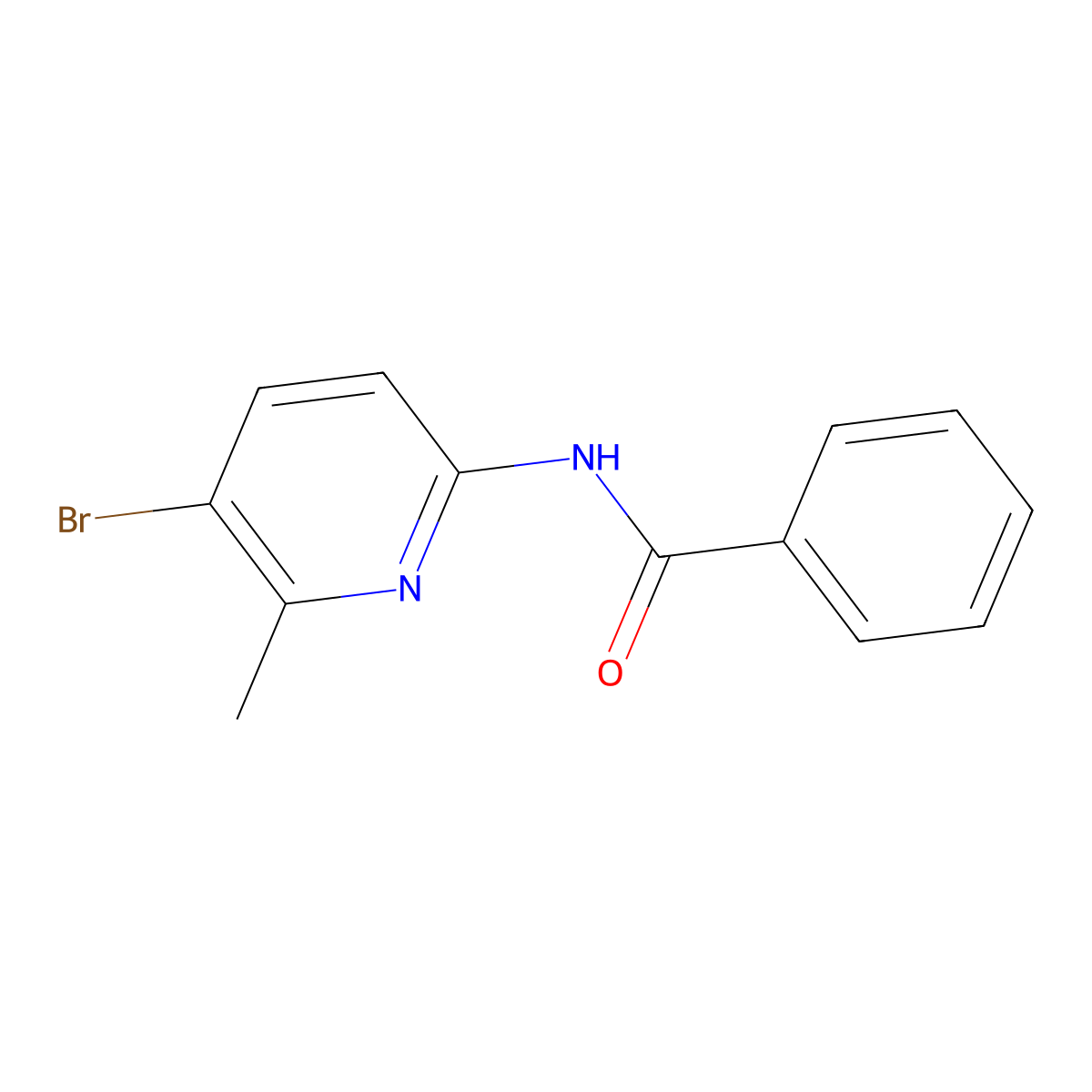 N-(5-bromo-6-methylpyridin-2-yl)benzamide molecular structure, CAS 638140-96-2