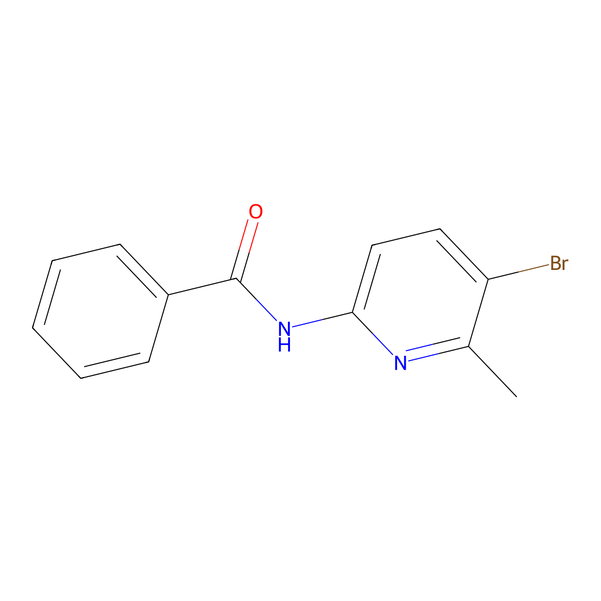 N-(5-bromo-6-methylpyridin-2-yl)benzamide molecular structure, CAS 638140-96-2