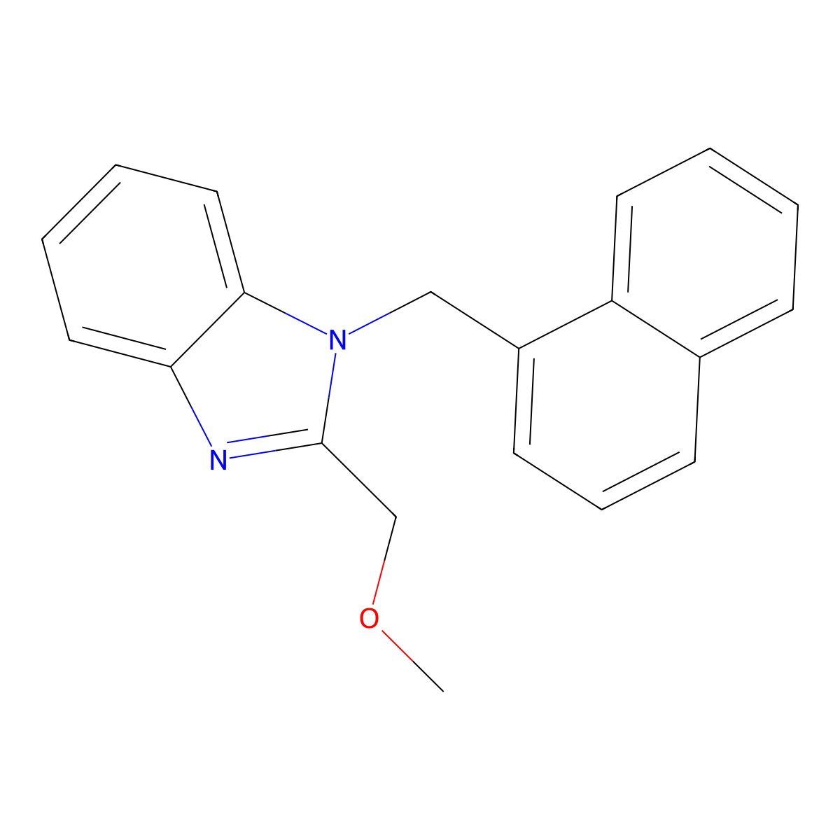 2-(methoxymethyl)-1-[(naphthalen-1-yl)methyl]-1H-1,3-benzodiazole molecular structure, CAS 638140-97-3