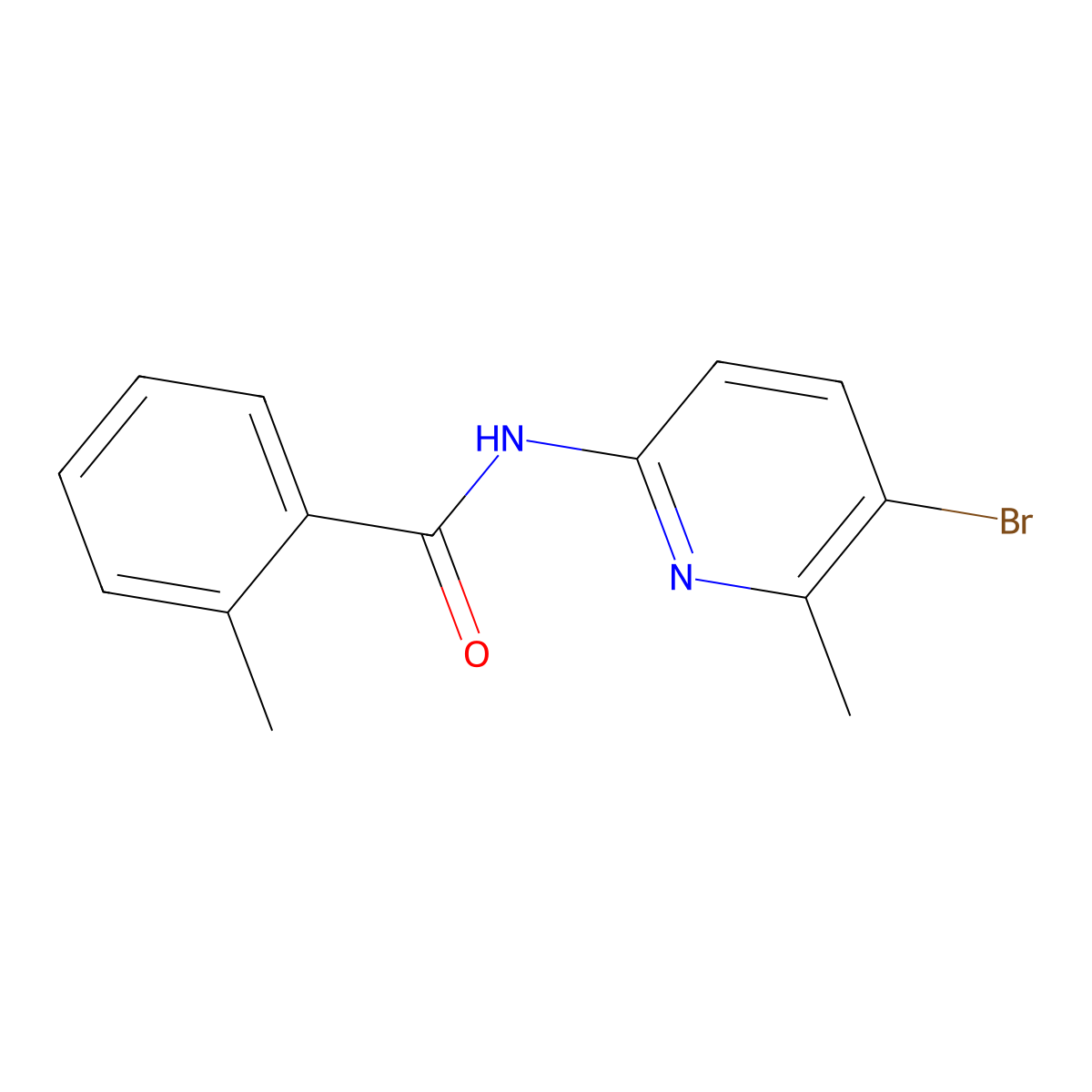 N-(5-bromo-6-methylpyridin-2-yl)-2-methylbenzamide molecular structure, CAS 638140-98-4