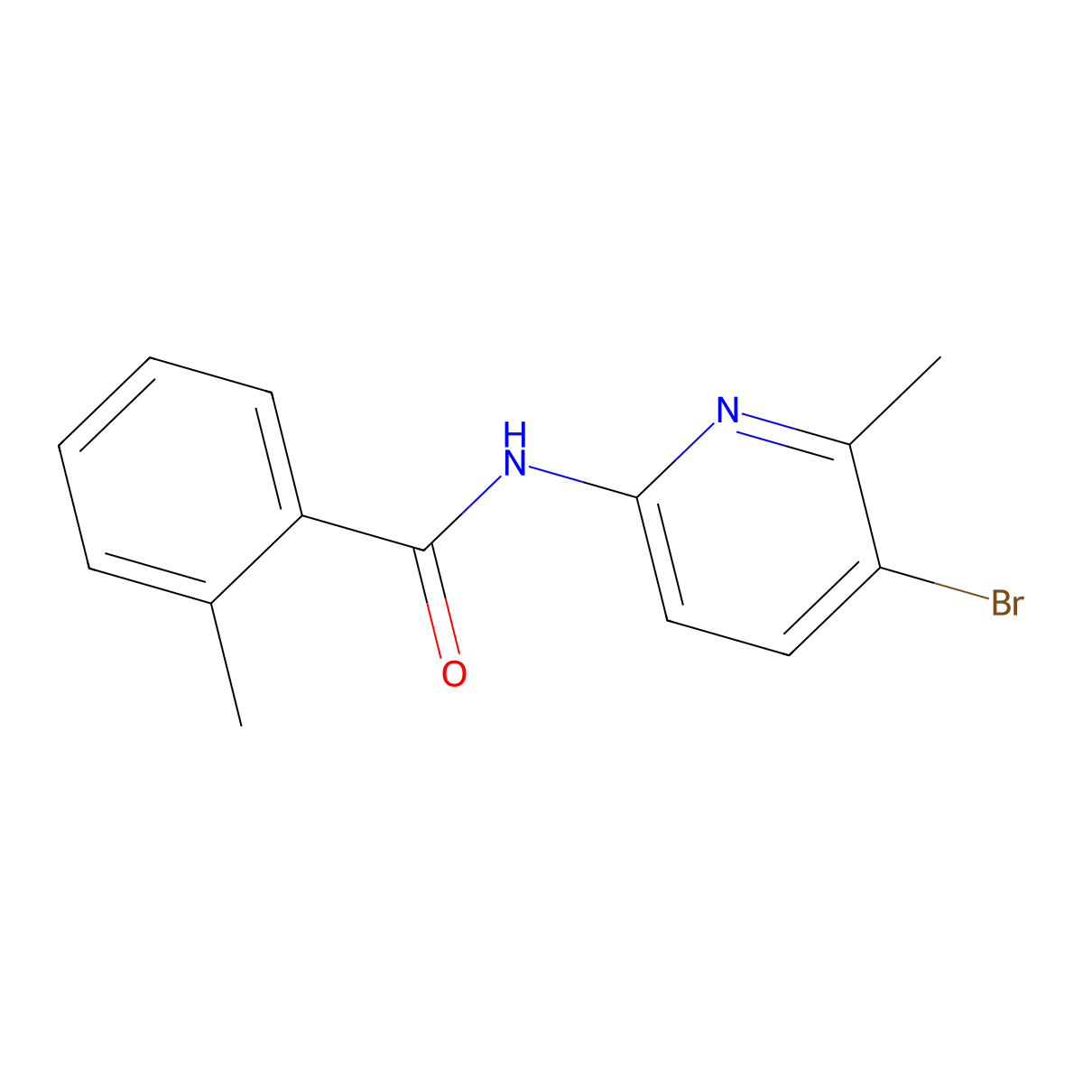 N-(5-bromo-6-methylpyridin-2-yl)-2-methylbenzamide molecular structure, CAS 638140-98-4