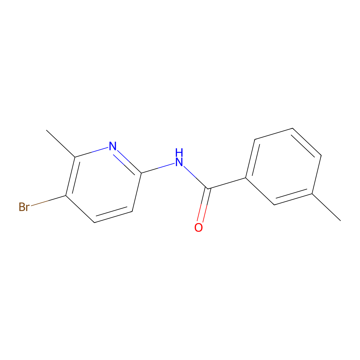 N-(5-bromo-6-methylpyridin-2-yl)-3-methylbenzamide molecular structure, CAS 638141-00-1