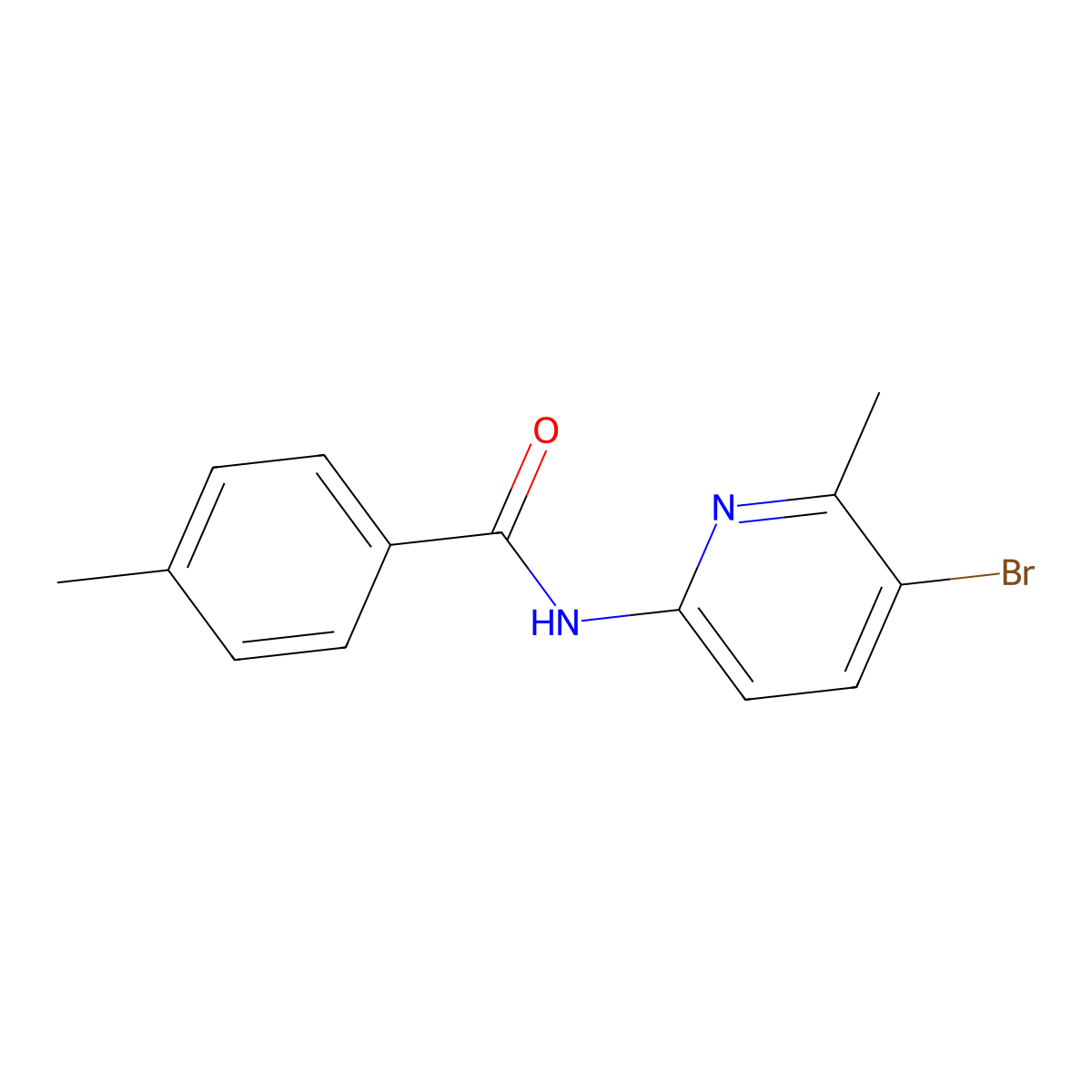 N-(5-bromo-6-methylpyridin-2-yl)-4-methylbenzamide molecular structure, CAS 638141-04-5