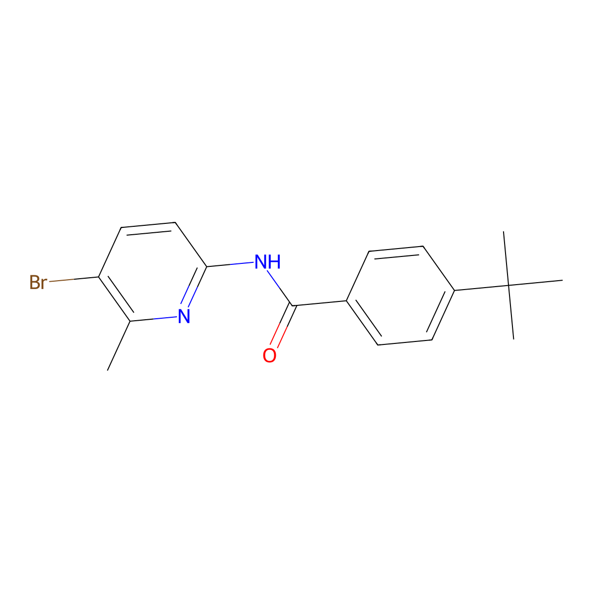 N-(5-bromo-6-methylpyridin-2-yl)-4-tert-butylbenzamide molecular structure, CAS 638141-11-4