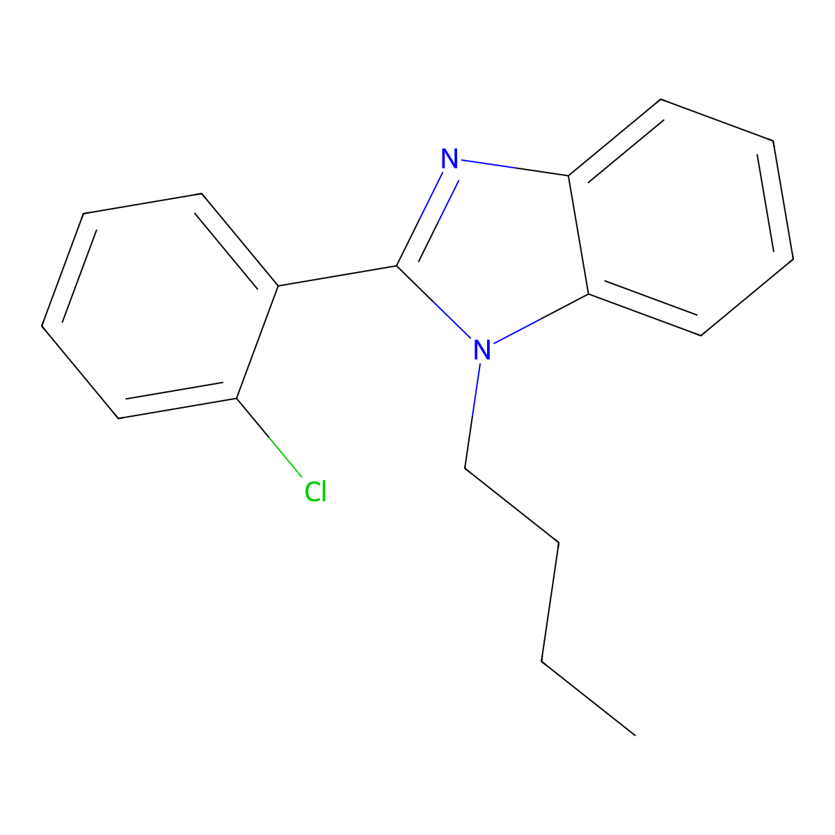1-Butyl-2-(2-chlorophenyl)benzimidazole molecular structure, CAS 638141-12-5