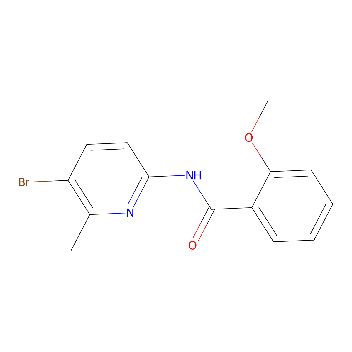 N-(5-bromo-6-methylpyridin-2-yl)-2-methoxybenzamide molecular structure, CAS 638141-13-6