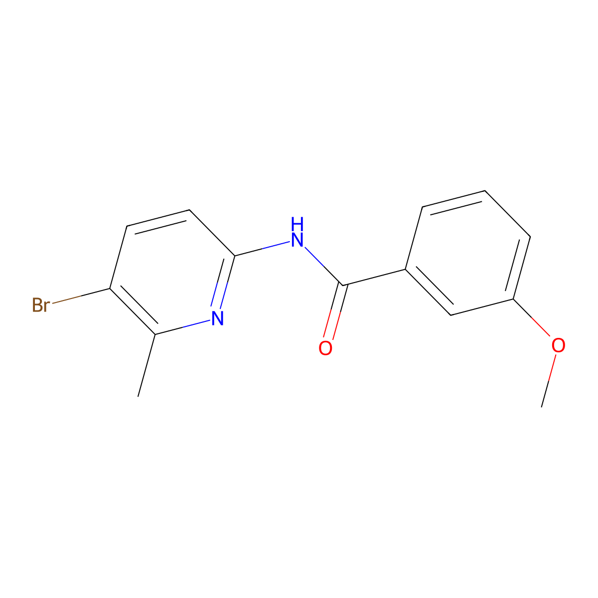 N-(5-bromo-6-methyl-2-pyridinyl)-3-methoxybenzamide molecular structure, CAS 638141-15-8