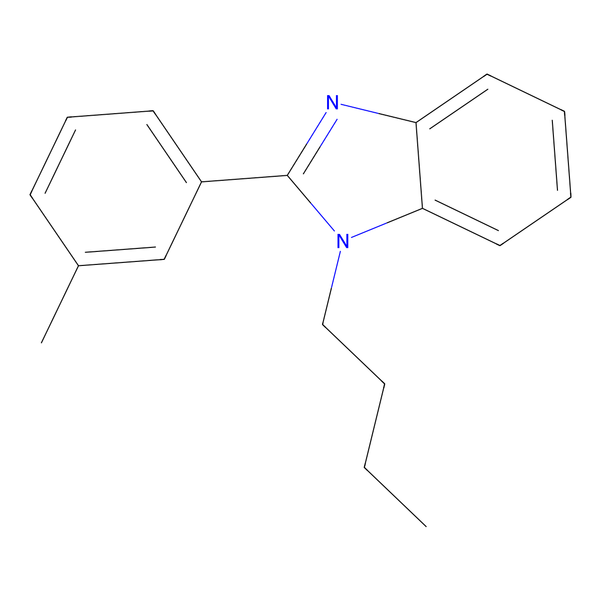 1-Butyl-2-(3-methylphenyl)benzimidazole molecular structure, CAS 638141-18-1
