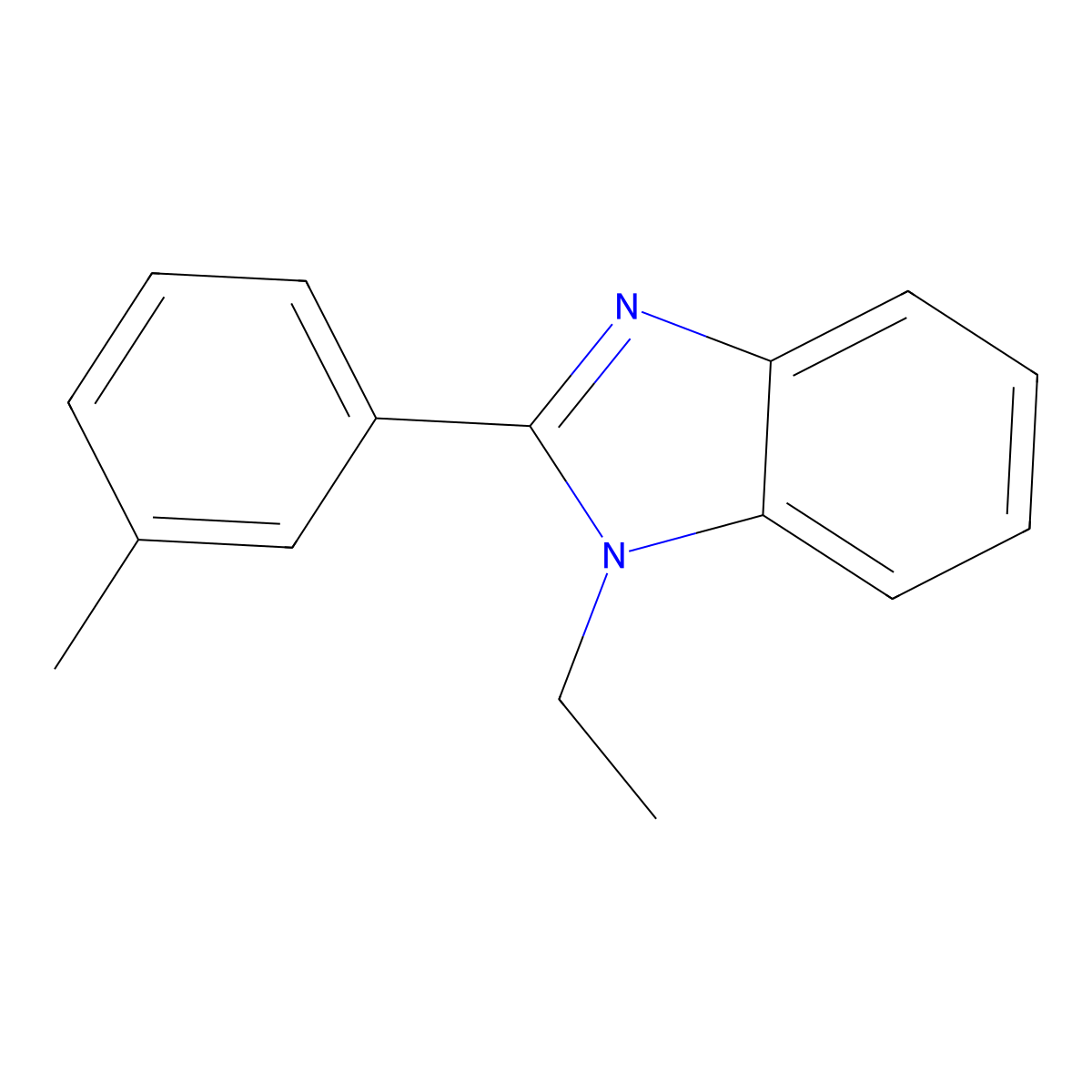 1-Ethyl-2-(3-methylphenyl)benzimidazole molecular structure, CAS 638141-22-7