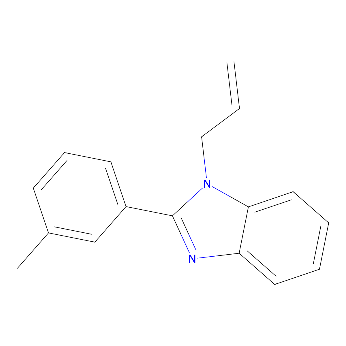 2-(3-Methylphenyl)-1-prop-2-enylbenzimidazole molecular structure, CAS 638141-24-9
