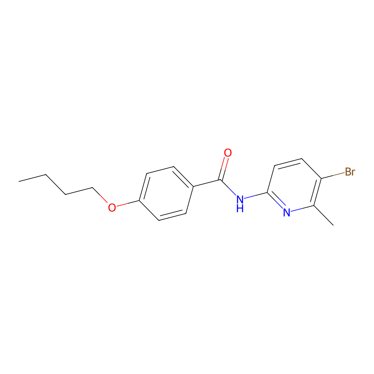 N-(5-bromo-6-methylpyridin-2-yl)-4-butoxybenzamide molecular structure, CAS 638141-33-0