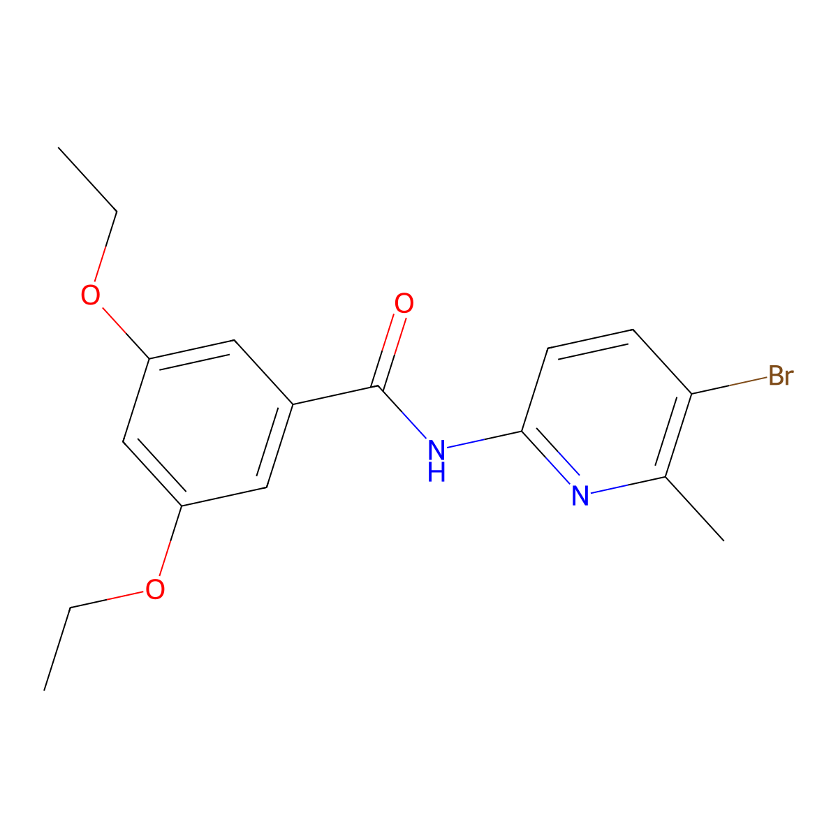 N-(5-bromo-6-methyl-2-pyridinyl)-3,5-diethoxybenzamide molecular structure, CAS 638141-39-6