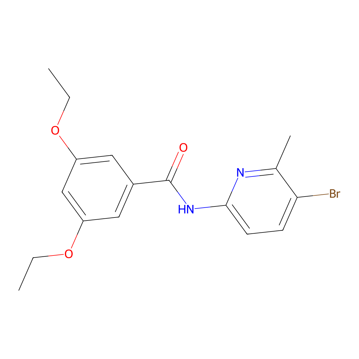N-(5-bromo-6-methyl-2-pyridinyl)-3,5-diethoxybenzamide molecular structure, CAS 638141-39-6
