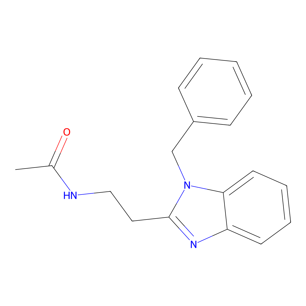 N-[2-(1-benzylbenzimidazol-2-yl)ethyl]acetamide molecular structure, CAS 638141-44-3