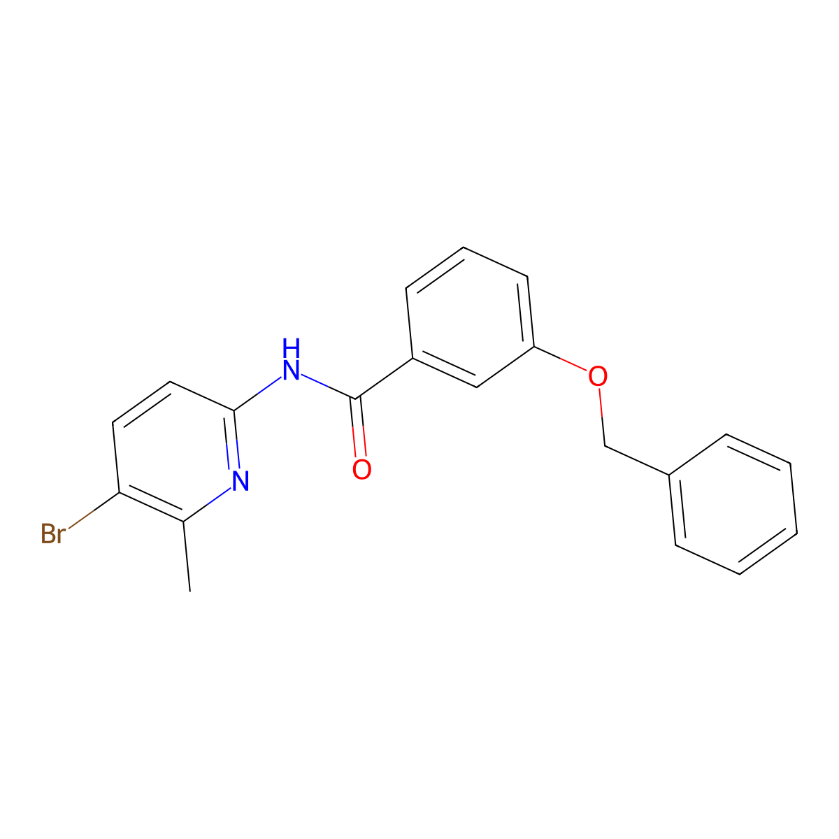 N-(5-bromo-6-methylpyridin-2-yl)-3-phenylmethoxybenzamide molecular structure, CAS 638141-75-0