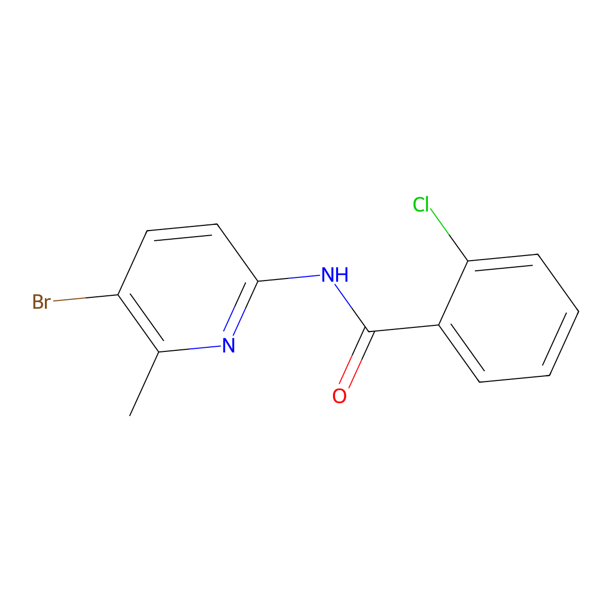 N-(5-bromo-6-methyl-2-pyridinyl)-2-chlorobenzamide molecular structure, CAS 638141-78-3