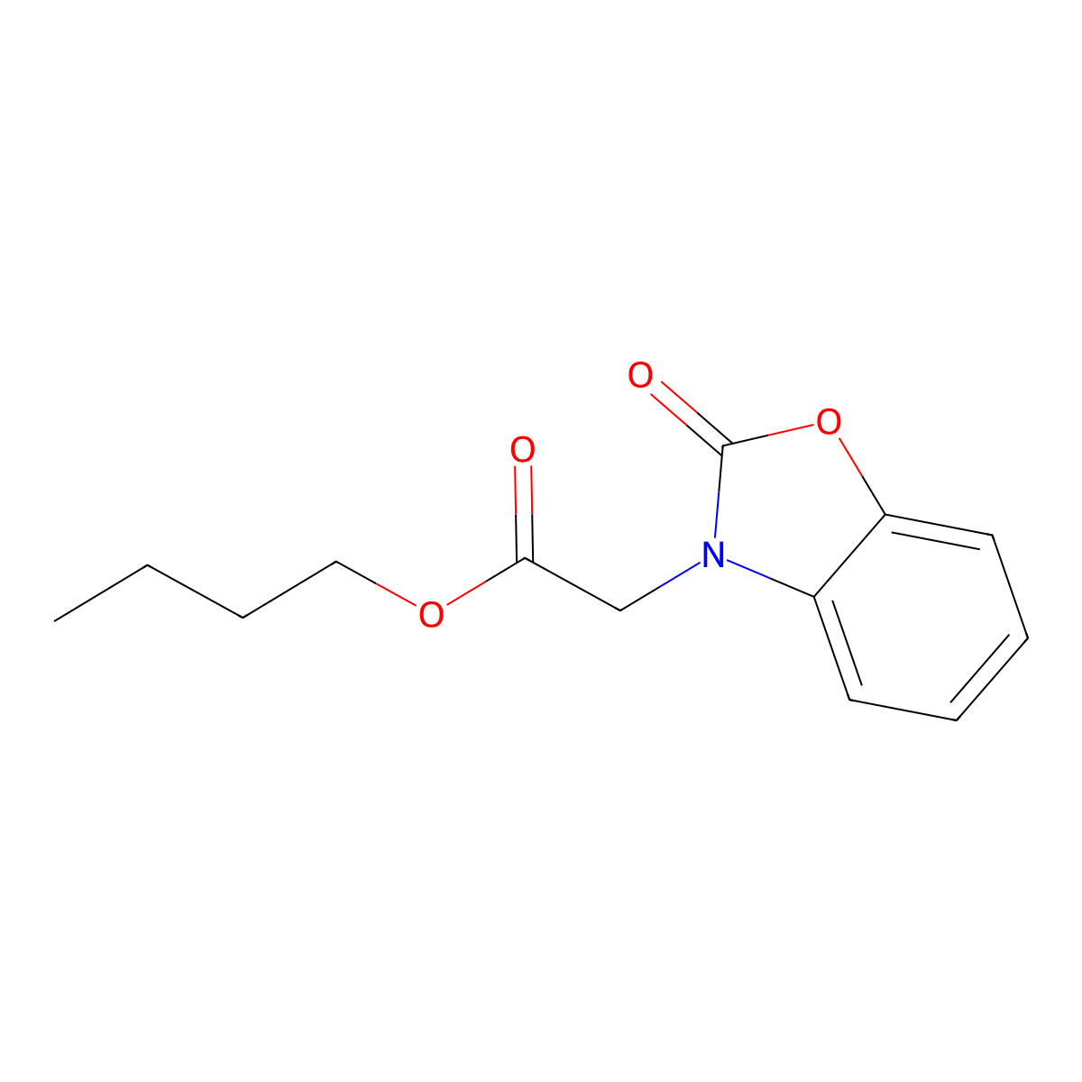 butyl (2-oxo-1,3-benzoxazol-3(2H)-yl)acetate molecular structure, CAS 638141-79-4