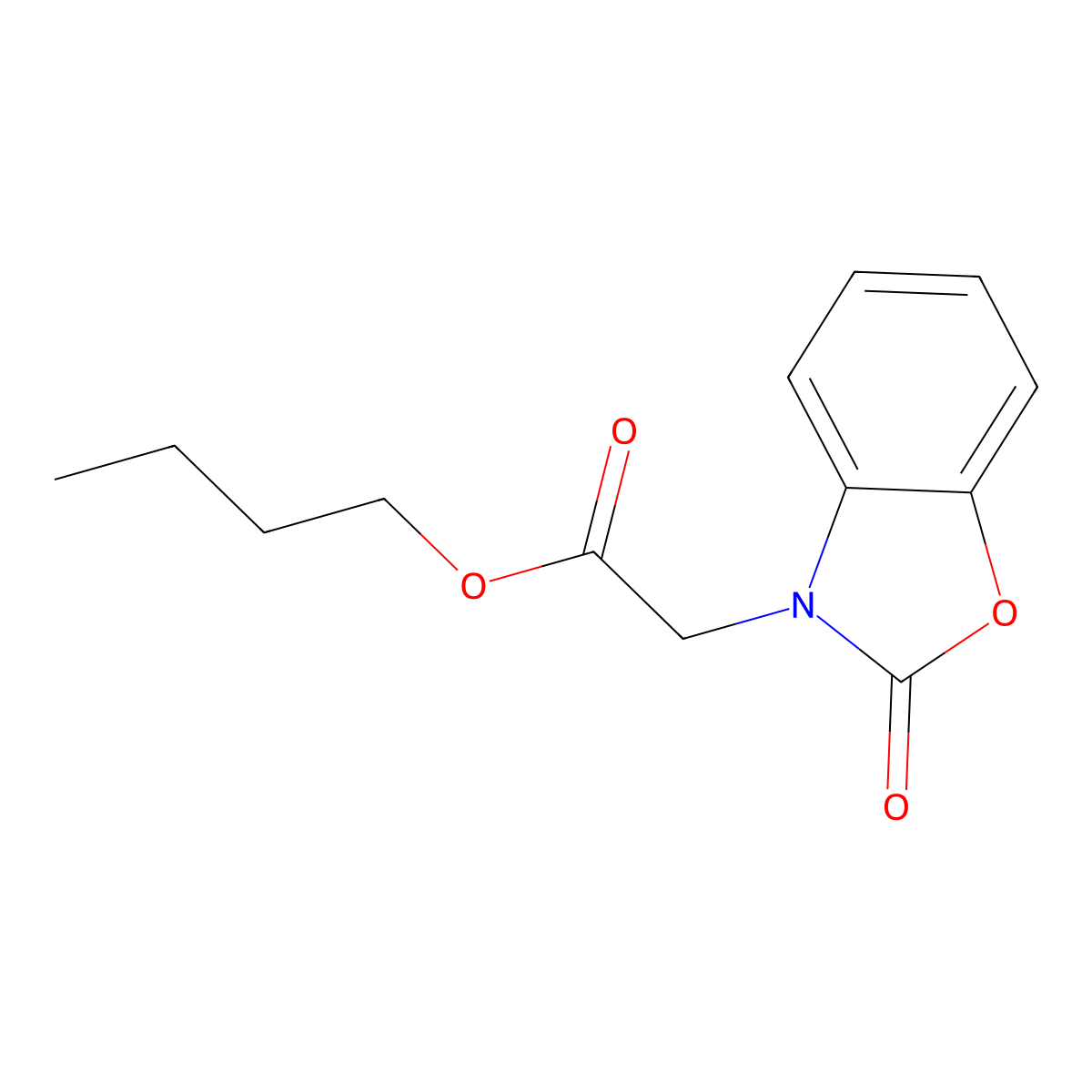 butyl (2-oxo-1,3-benzoxazol-3(2H)-yl)acetate molecular structure, CAS 638141-79-4