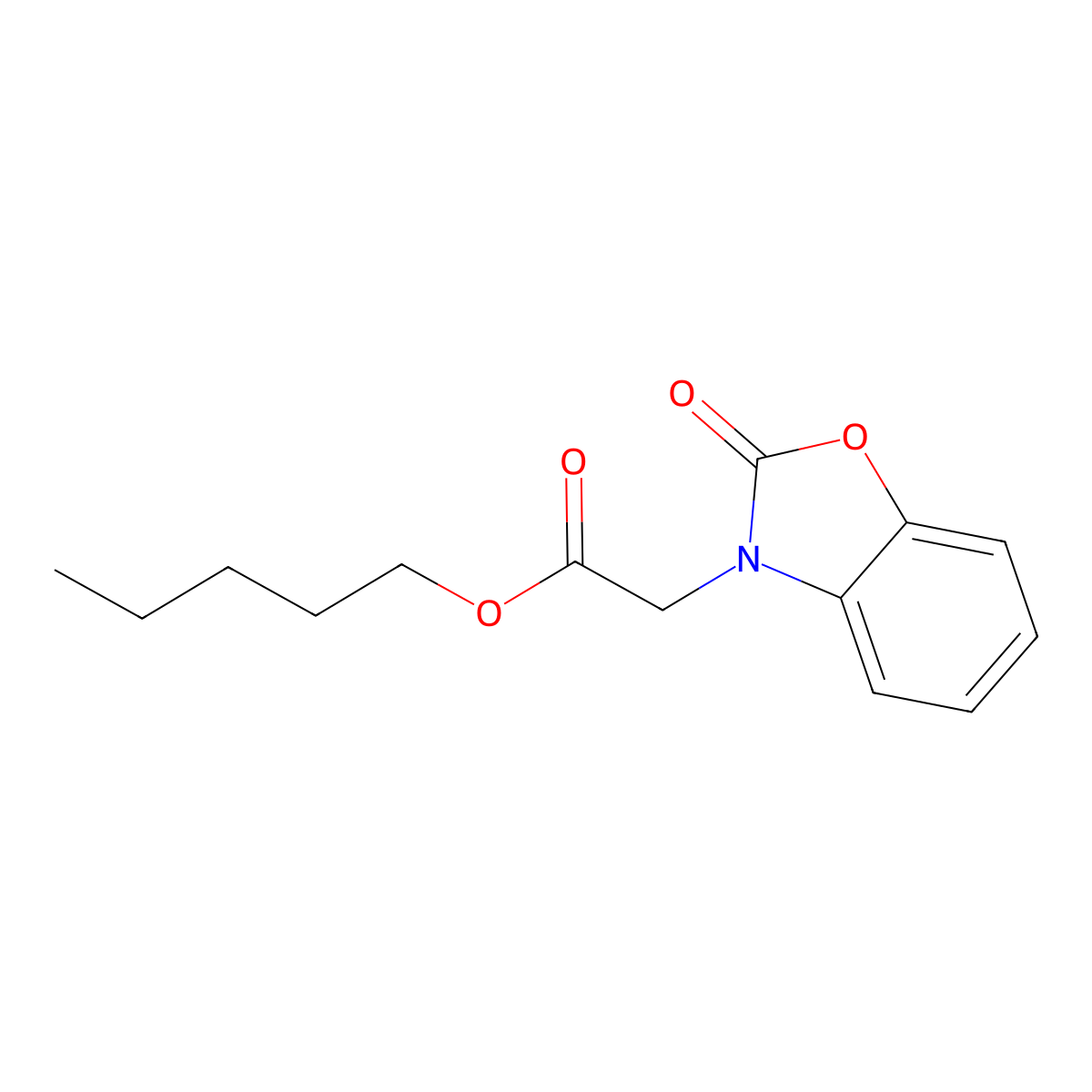 pentyl (2-oxo-1,3-benzoxazol-3(2H)-yl)acetate molecular structure, CAS 638141-81-8