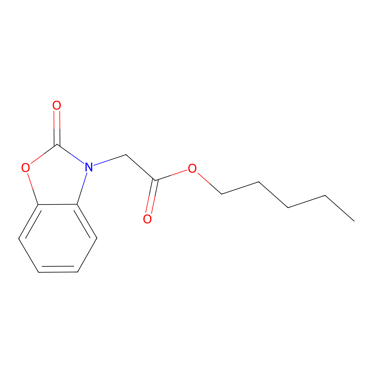 pentyl (2-oxo-1,3-benzoxazol-3(2H)-yl)acetate molecular structure, CAS 638141-81-8