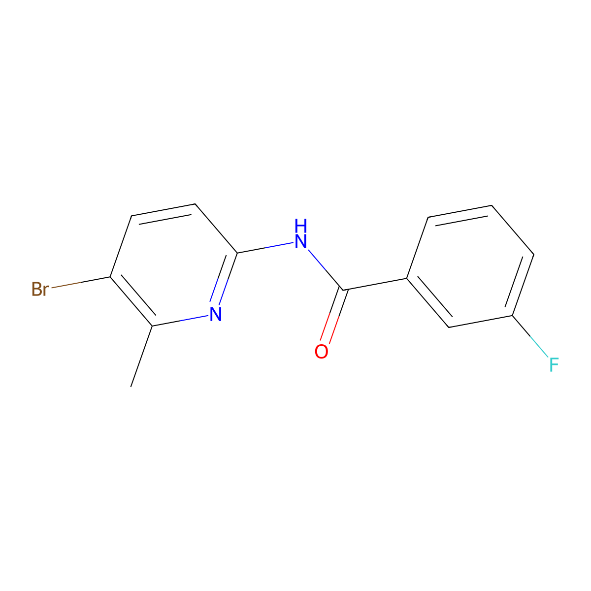 N-(5-bromo-6-methylpyridin-2-yl)-3-fluorobenzamide molecular structure, CAS 638141-83-0