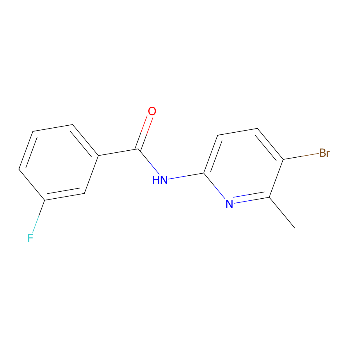 N-(5-bromo-6-methylpyridin-2-yl)-3-fluorobenzamide molecular structure, CAS 638141-83-0