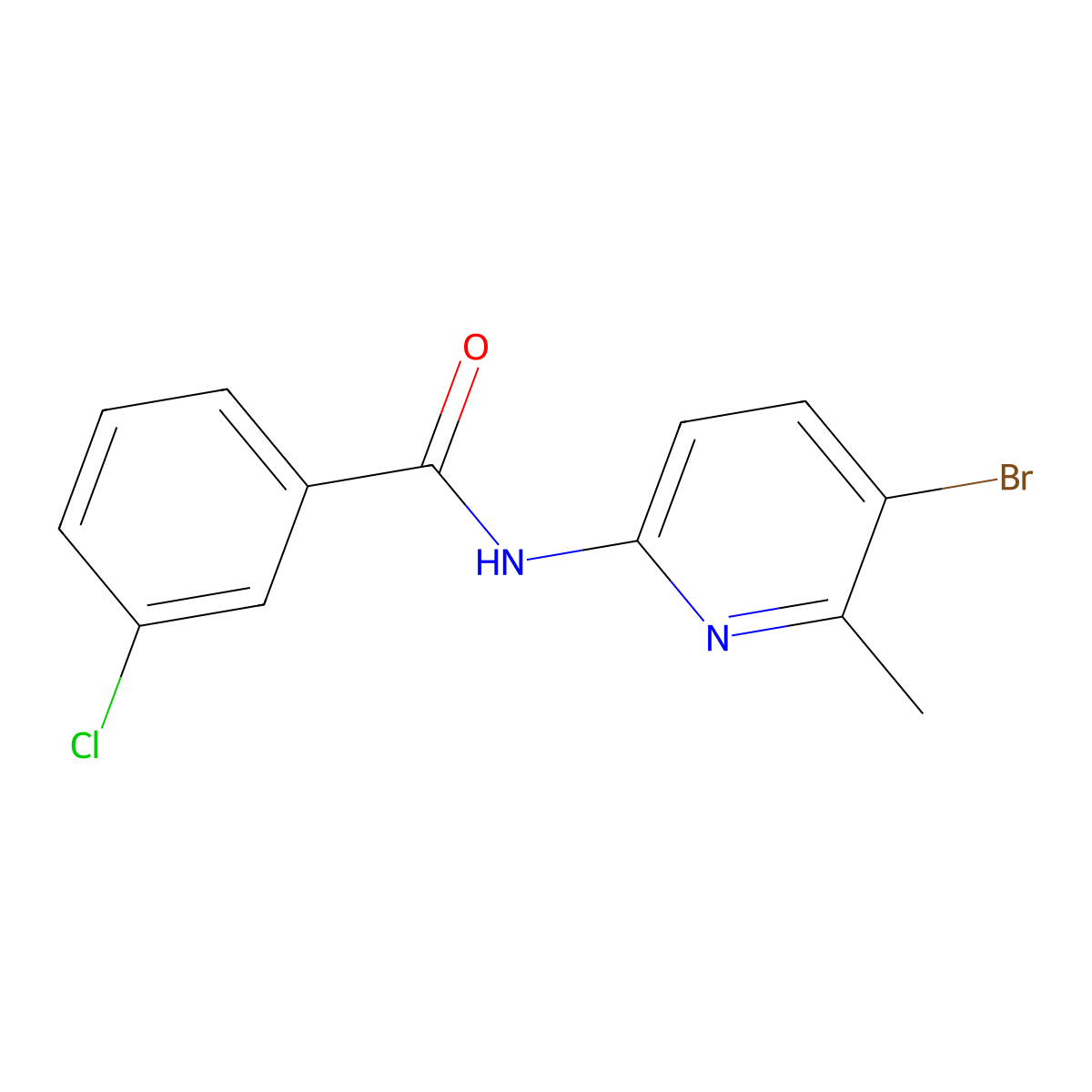 N-(5-bromo-6-methylpyridin-2-yl)-3-chlorobenzamide molecular structure, CAS 638141-85-2