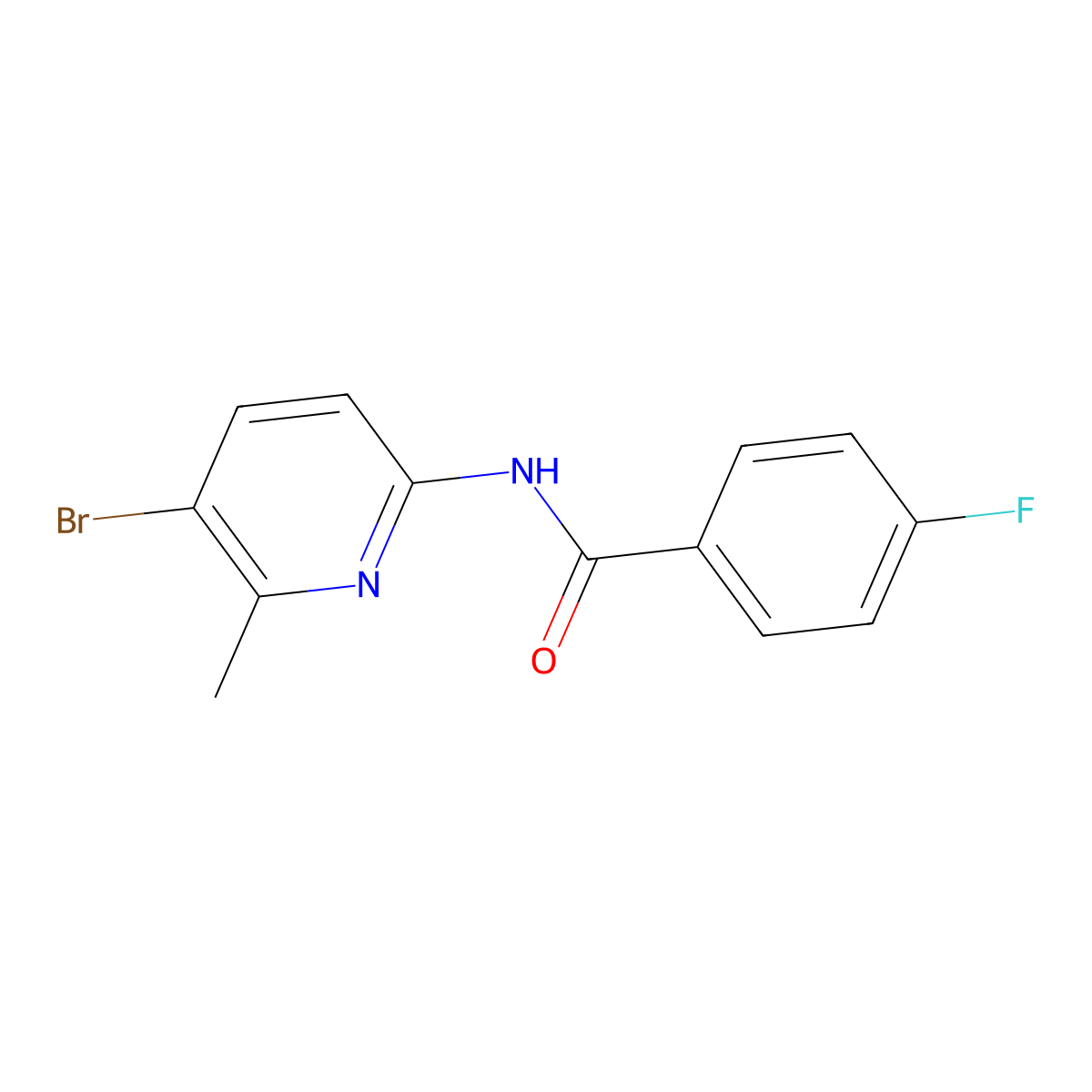 N-(5-bromo-6-methylpyridin-2-yl)-4-fluorobenzamide molecular structure, CAS 638141-92-1