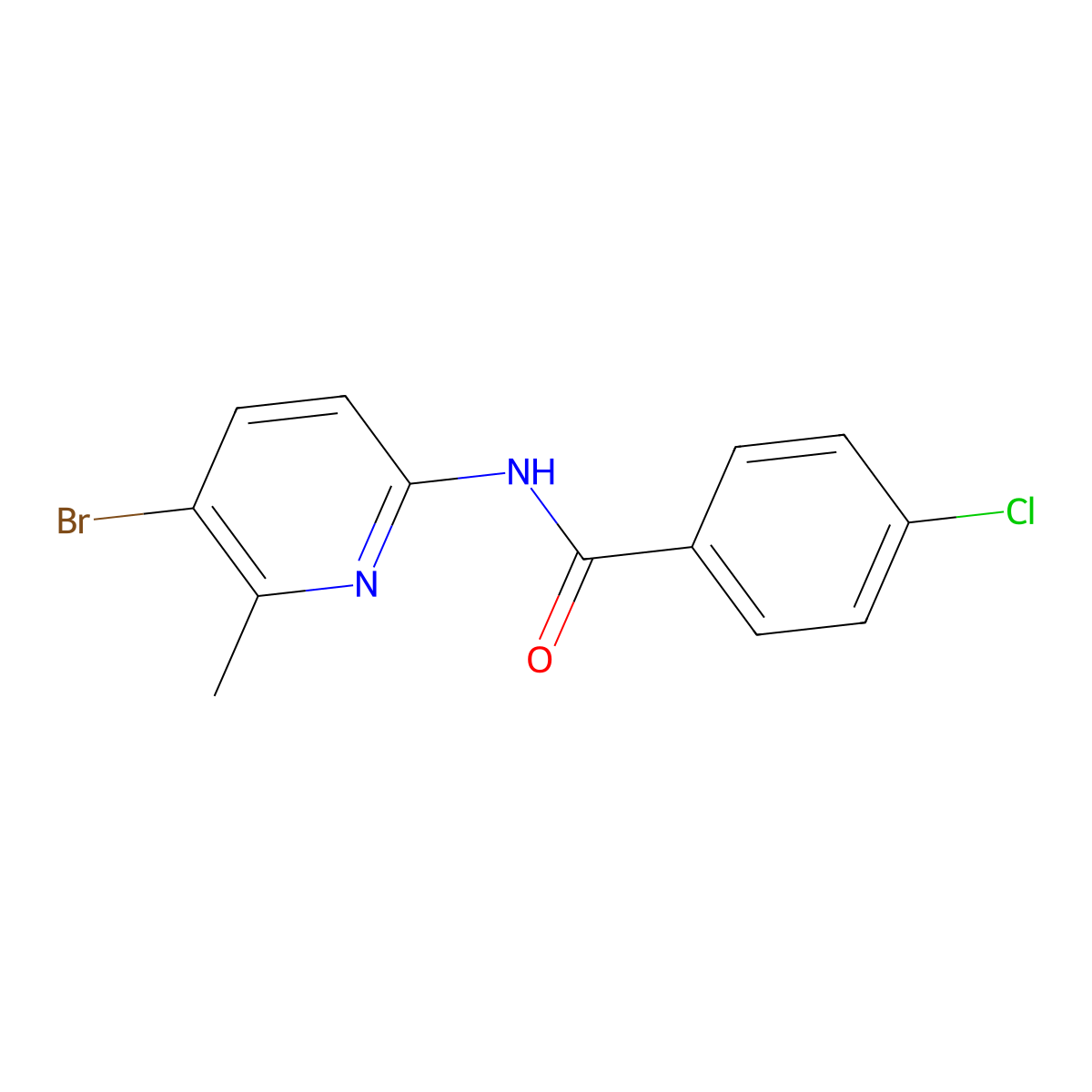 N-(5-bromo-6-methylpyridin-2-yl)-4-chlorobenzamide molecular structure, CAS 638141-95-4