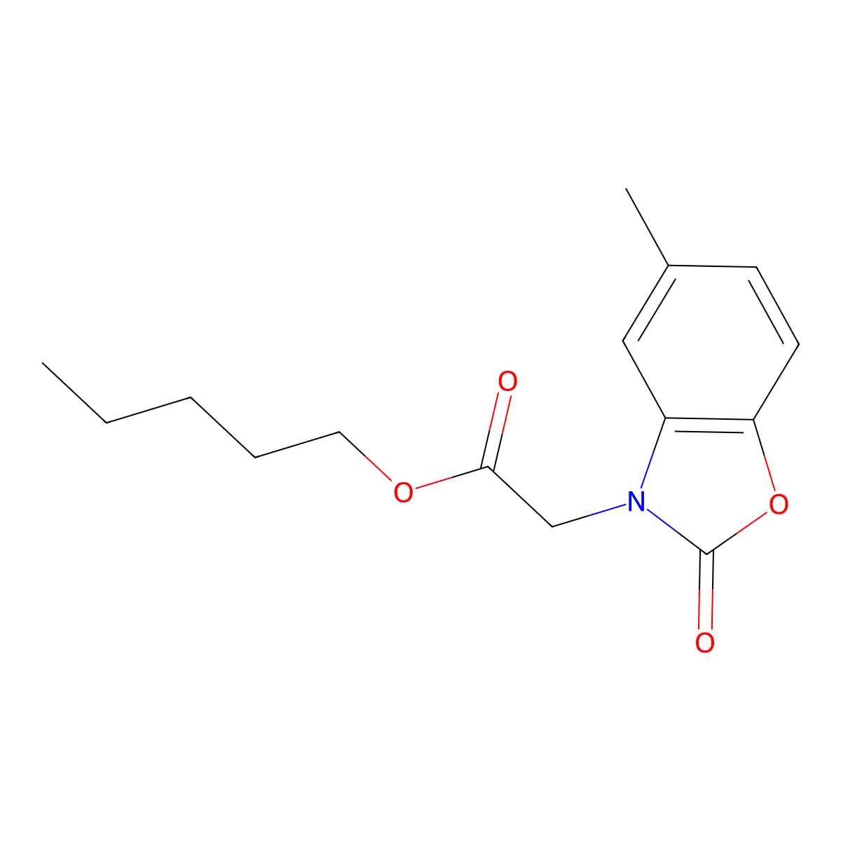 pentyl (5-methyl-2-oxo-1,3-benzoxazol-3(2H)-yl)acetate molecular structure, CAS 638141-99-8