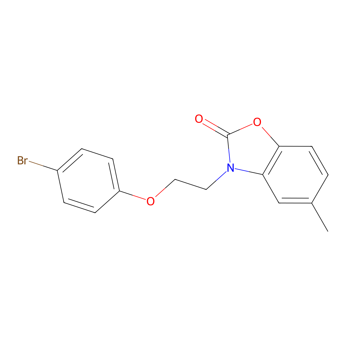 3-[2-(4-bromophenoxy)ethyl]-5-methyl-1,3-benzoxazol-2(3H)-one molecular structure, CAS 638142-11-7