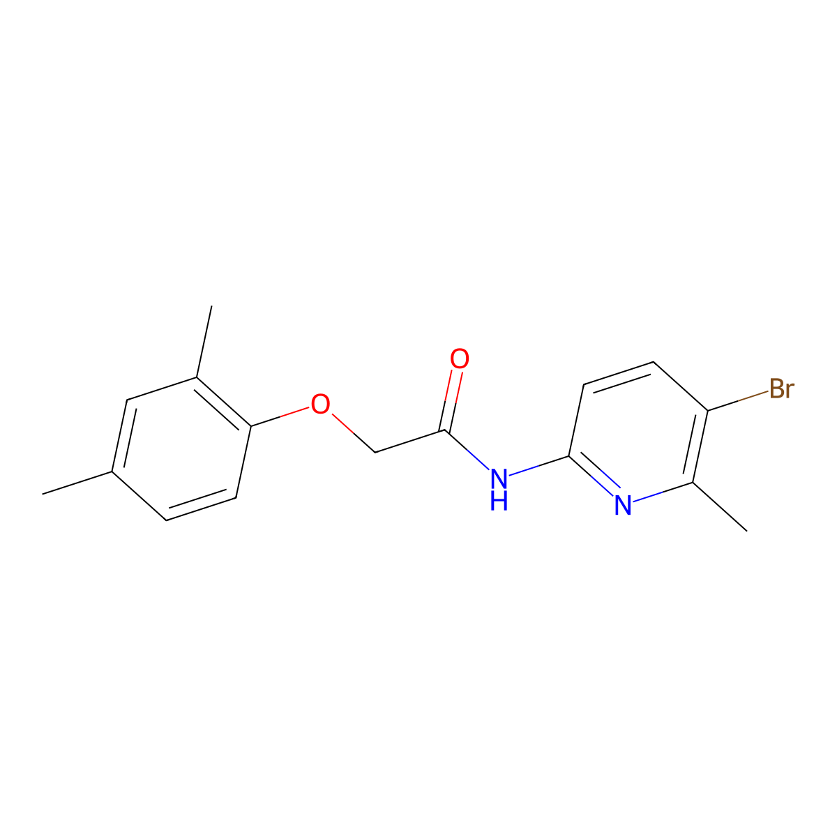 N-(5-bromo-6-methylpyridin-2-yl)-2-(2,4-dimethylphenoxy)acetamide molecular structure, CAS 638142-25-3