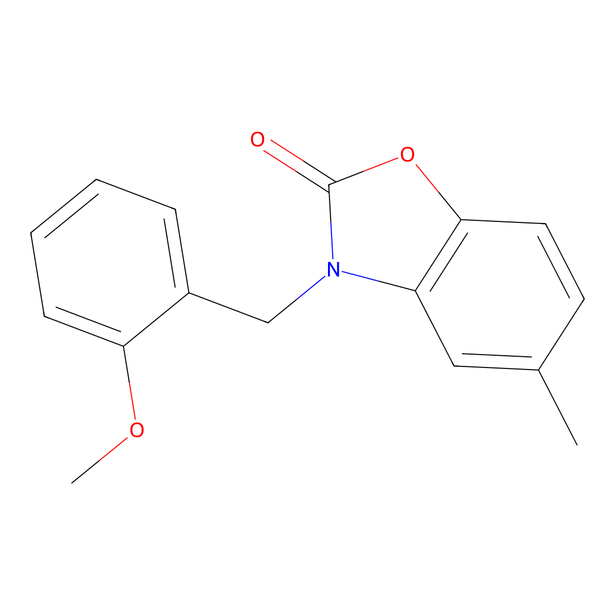 3-(2-Methoxy-benzyl)-5-methyl-3H-benzooxazol-2-one molecular structure, CAS 638142-30-0