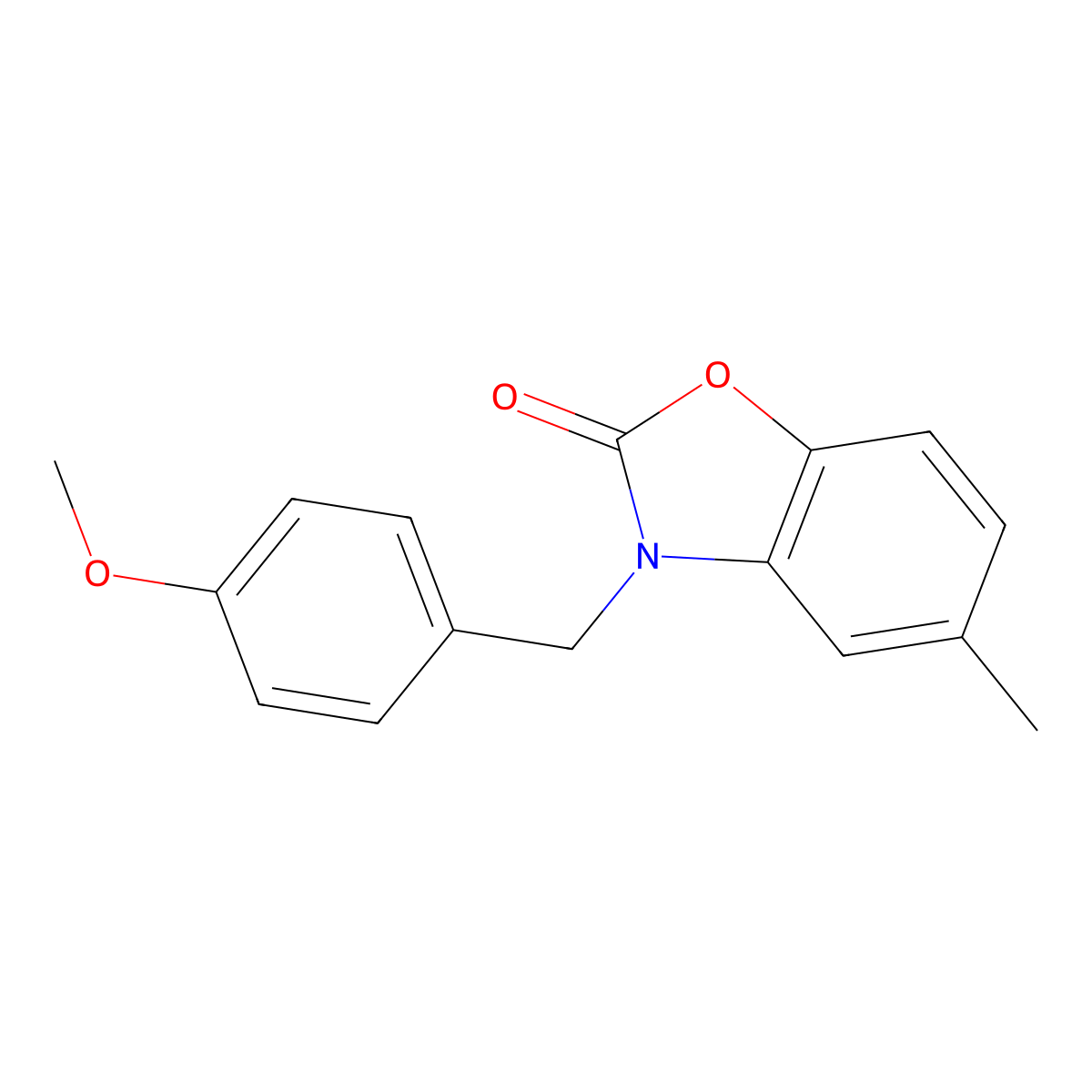 3-(4-methoxybenzyl)-5-methyl-1,3-benzoxazol-2(3H)-one molecular structure, CAS 638142-32-2