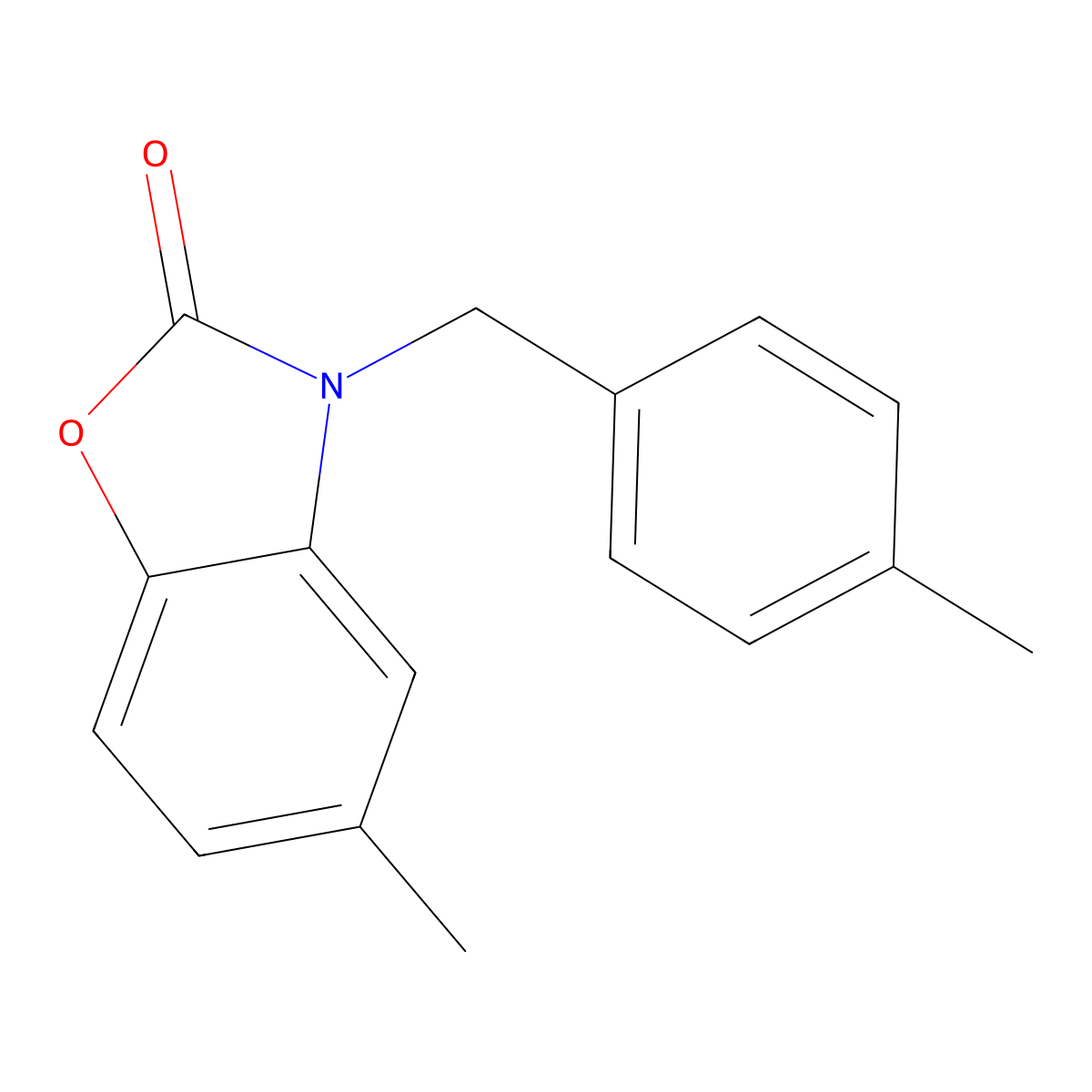 5-Methyl-3-(4-methyl-benzyl)-3H-benzooxazol-2-one molecular structure, CAS 638142-34-4
