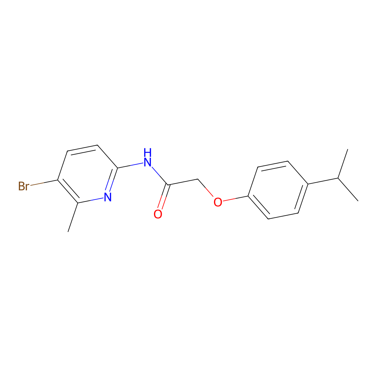 N-(5-bromo-6-methylpyridin-2-yl)-2-(4-propan-2-ylphenoxy)acetamide molecular structure, CAS 638142-35-5